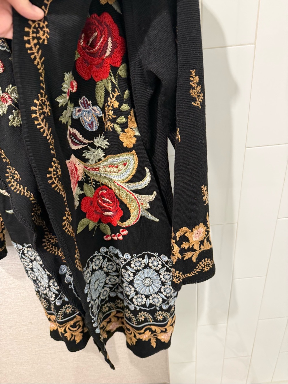 New w Tags Johnny Was Biya Leto Duster Black Small Floral Boho Hard to Find - Picture 8 of 16